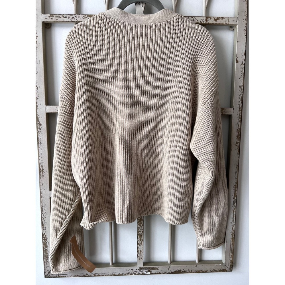 Reformation Jessa Cotton Cardigan Size Medium Tan - Picture 4 of 4